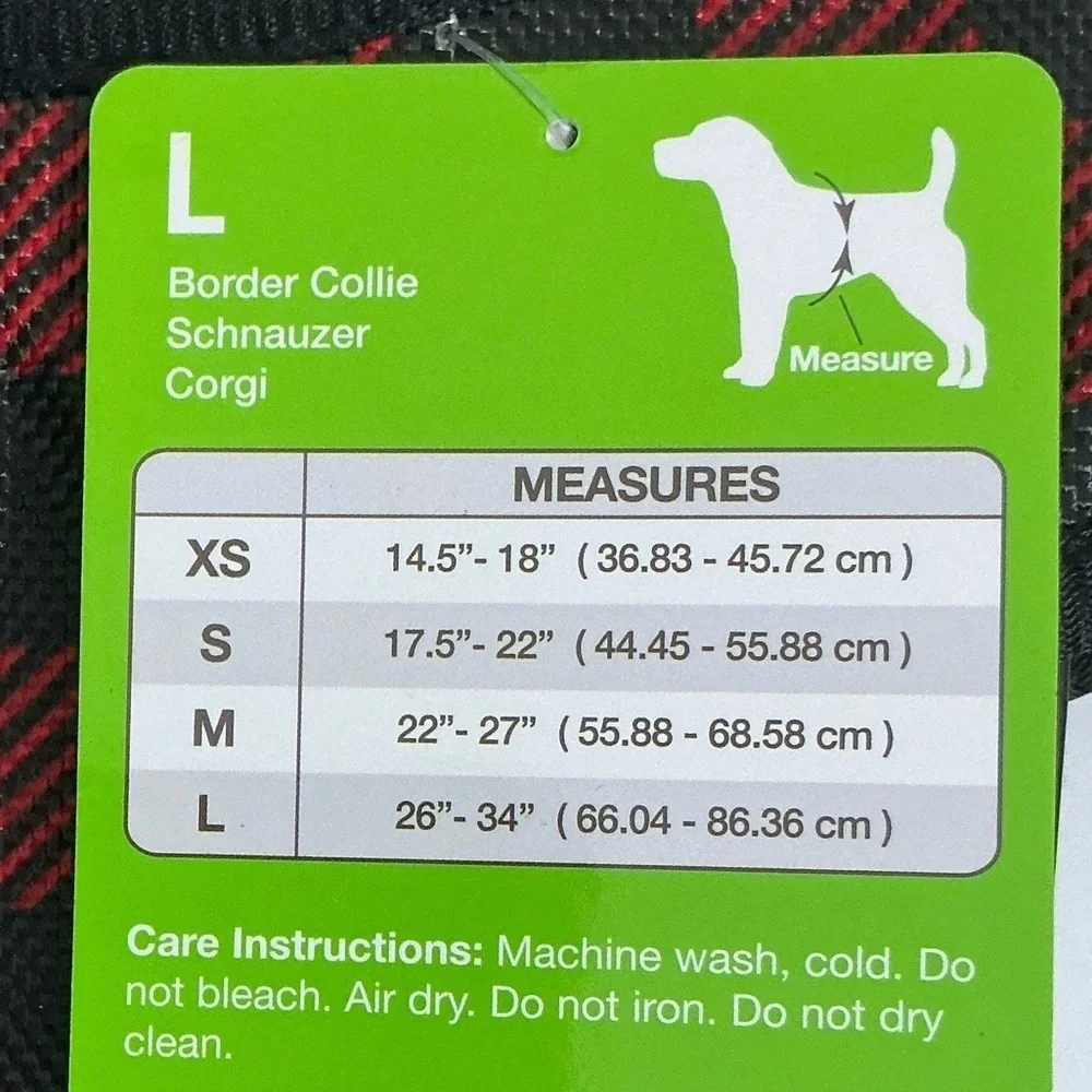 Unique Petz Dog Large Harness Red Black Tartan Plaid Comfy Adjustable SZ L